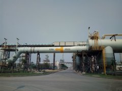 廣東湛江鋼鐵基地項(xiàng)目煤氣大管道色環(huán)標(biāo)志流向箭頭